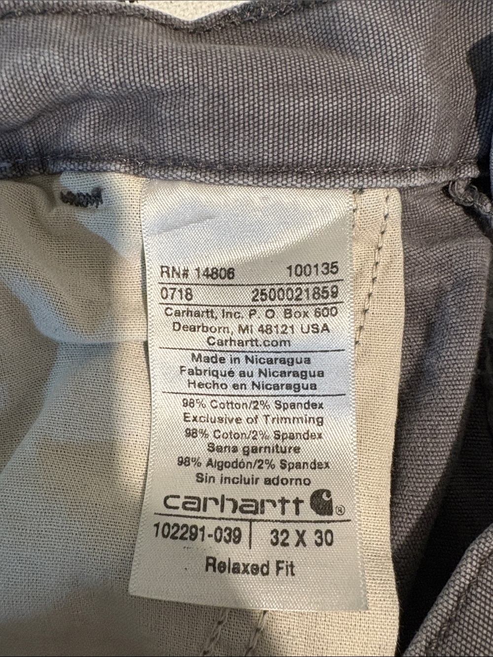Carhartt Relaxed Fit Gray Utility Work Pants Men’s 32x30 Carpenter Workwear - Picture 11 of 12